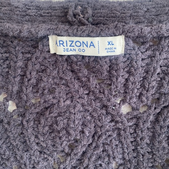 Arizona Jean Co Gray Knit Cropped Cardigan Sweater XL - Picture 2 of 7